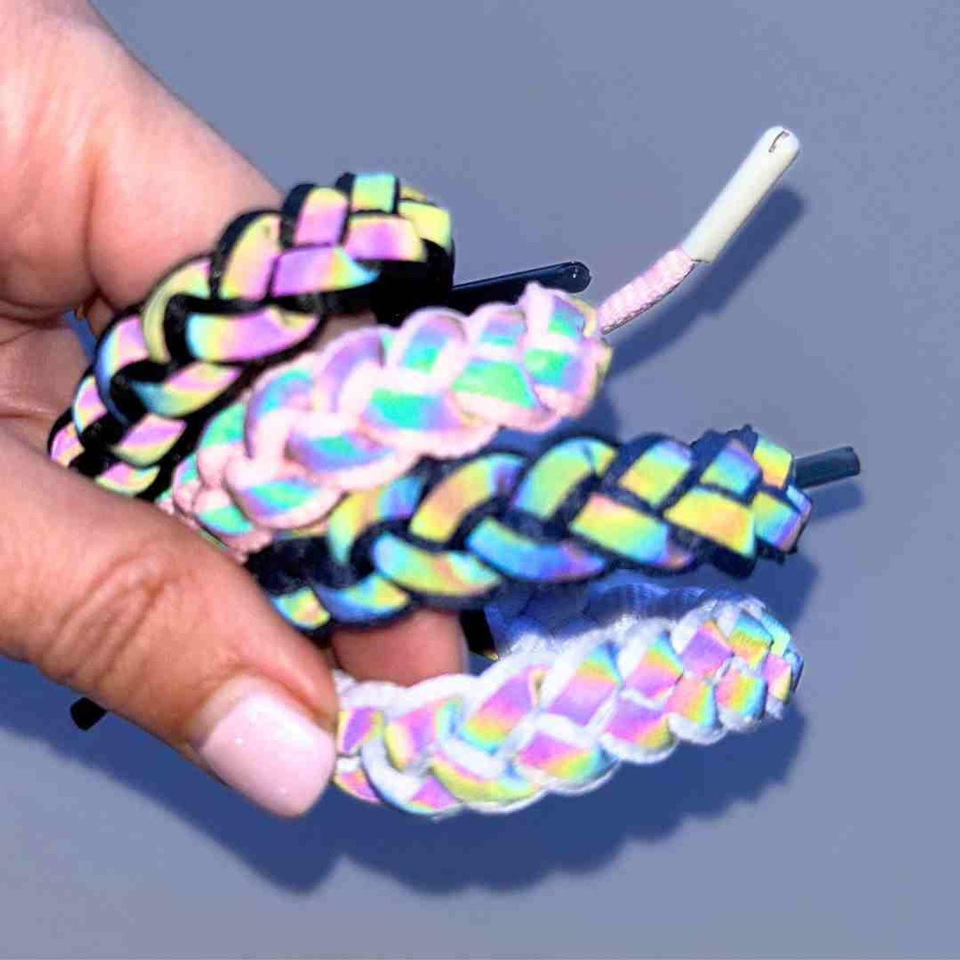 Morild flette armbånd med refleks, rosa/sølv