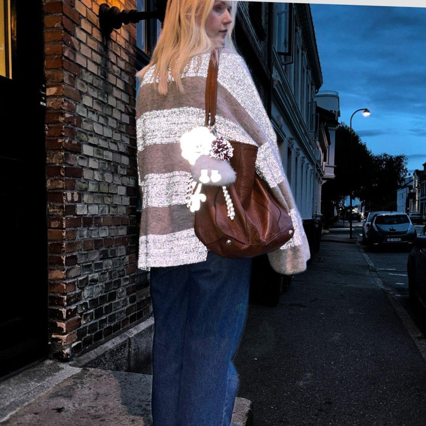Morild Mica Zip Knit med refleks, sand