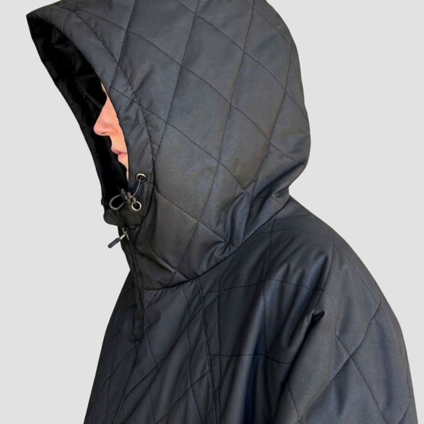 Morild Bli Sett Quilt Padded Poncho med refleks, sort