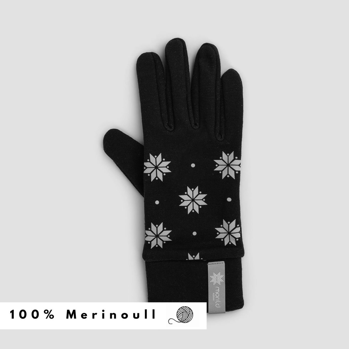 Morild Krystall hansker med refleks, sort