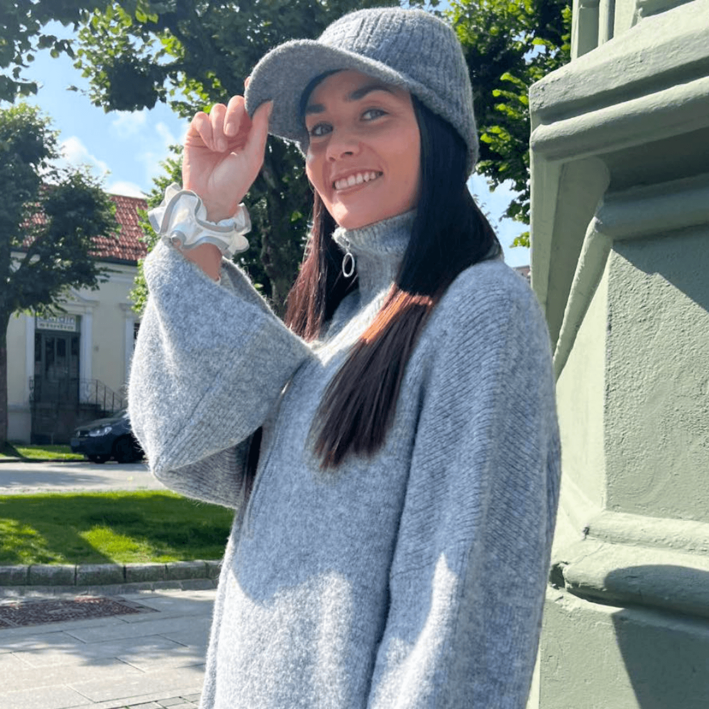 Morild Strikket Caps med refleks, grå