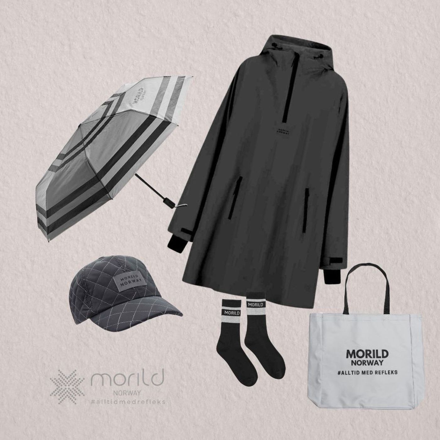 Morild Magi Poncho med refleks, sort