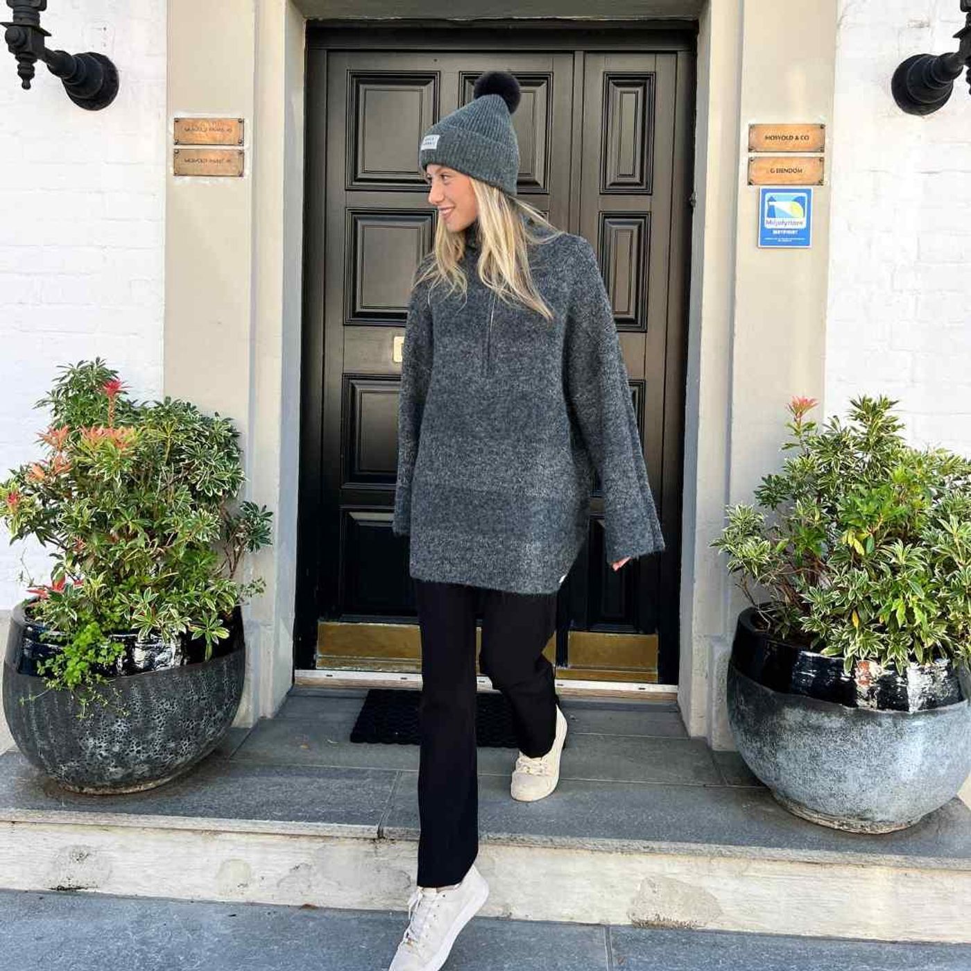 Morild Sine Zip Knit med refleks, antrasitt