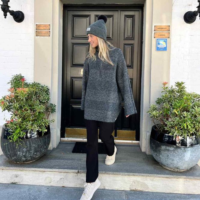 Hovedbilde Morild Sine Zip Knit med refleks, antrasitt