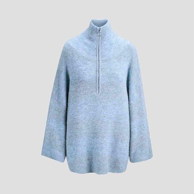 Hovedbilde Morild Mica Zip Knit med refleks, himmelblå