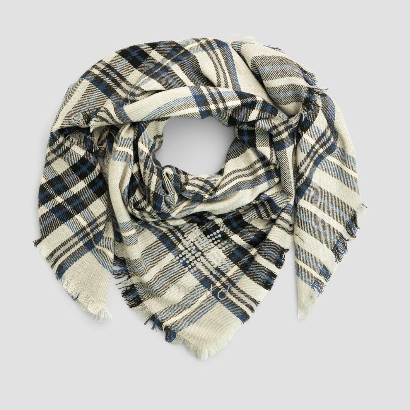 Morild Myk Rute skjerf med refleks, blå/grå