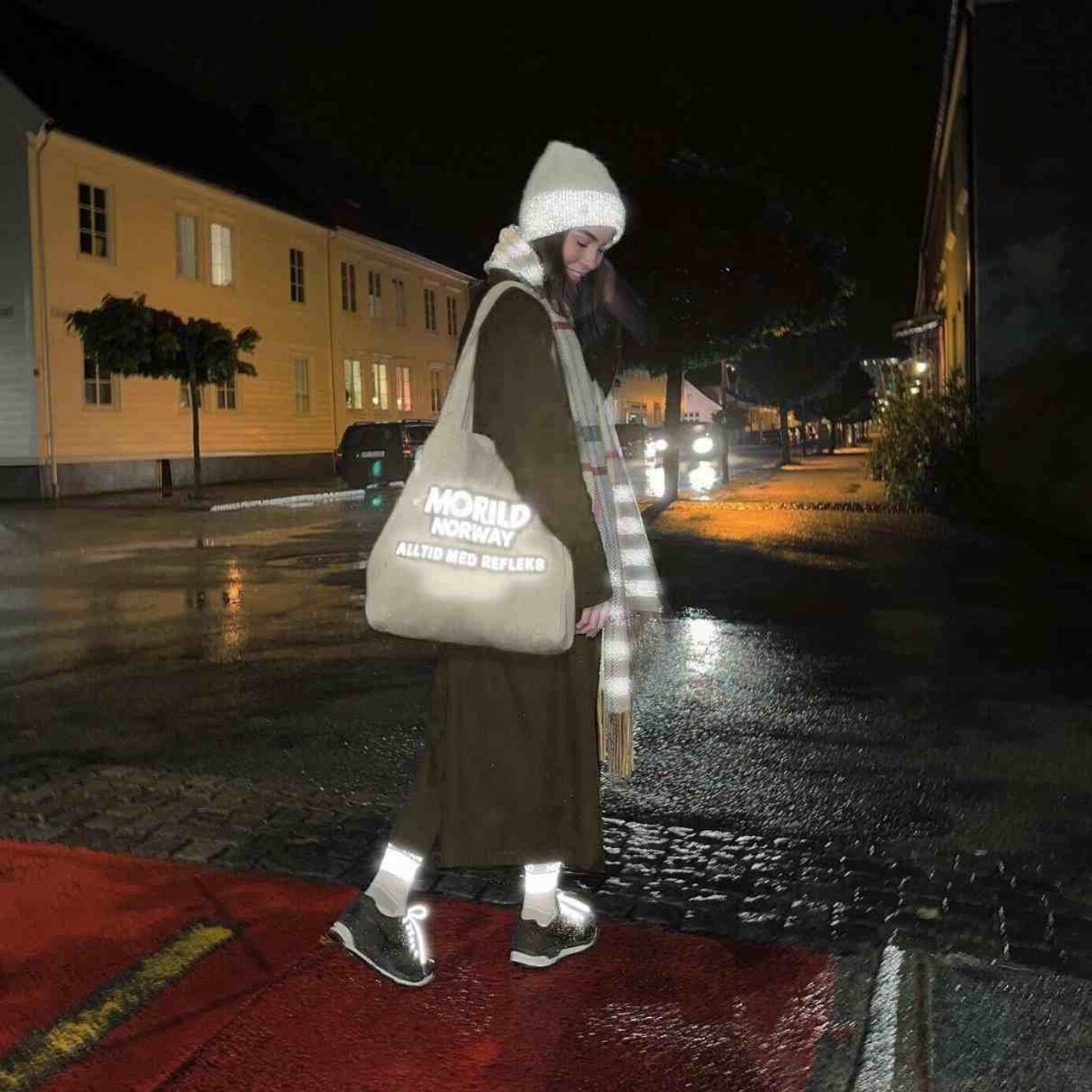 Morild Cotton Shopper med refleks, sand
