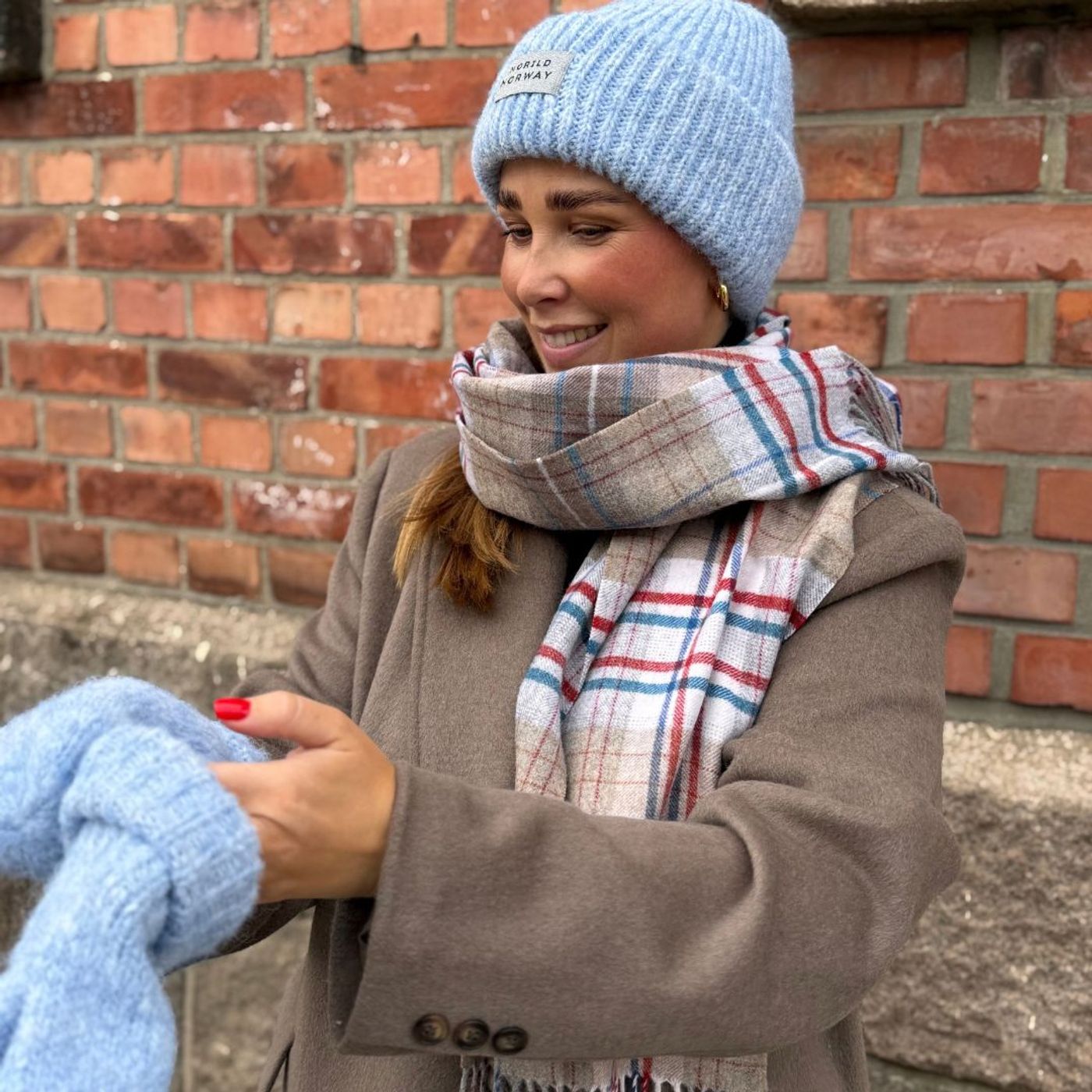 Morild Bibbi Velour Votter med refleks, lys blå
