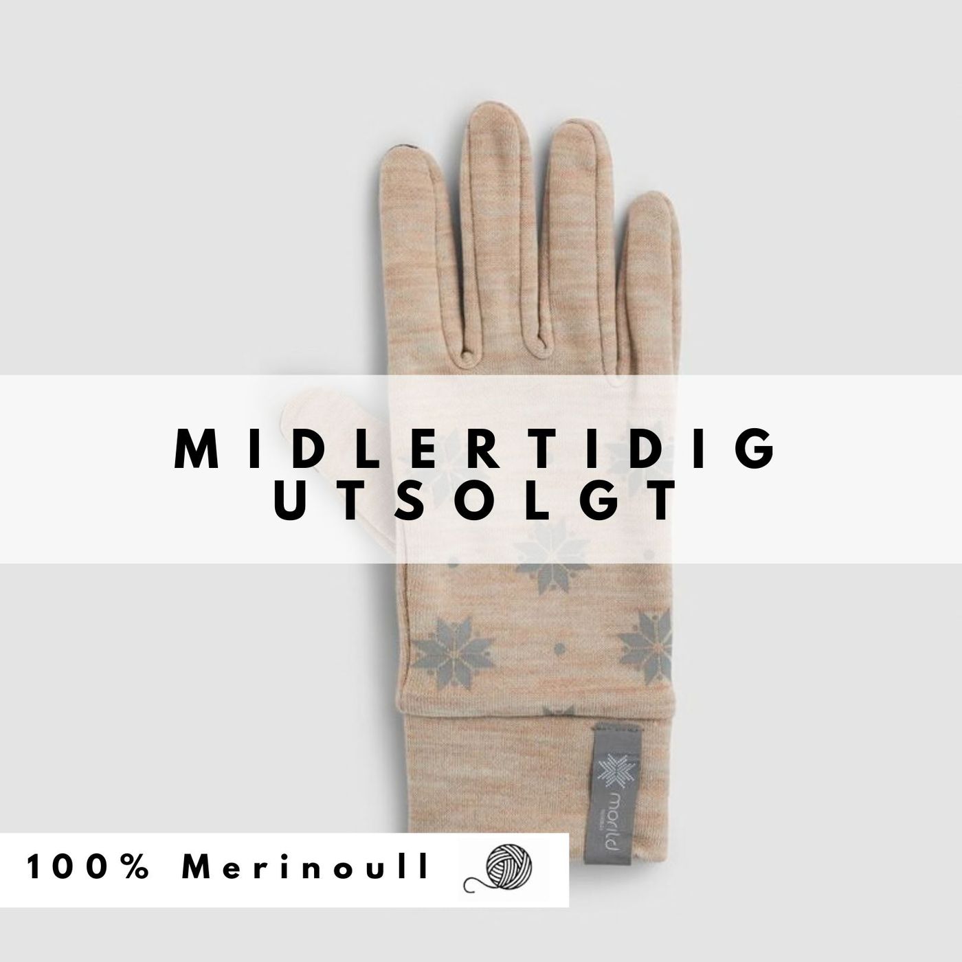 Morild Krystall hansker med refleks, lys beige